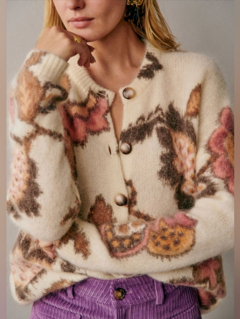 Sézane - floral cardigan NEW Size XXS